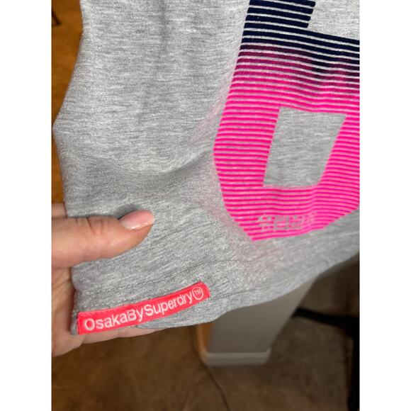 Superdry Women's Osaka Gray Racerback Tank Size M 4-10 - Picture 2 of 6